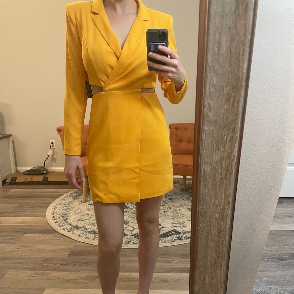 Express suit dress yellow
